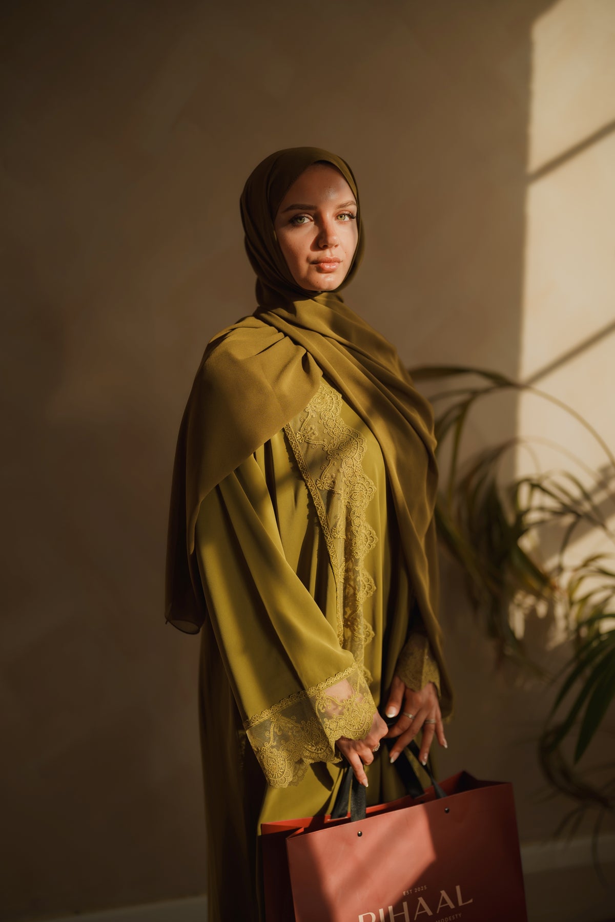 Green Lace Abaya