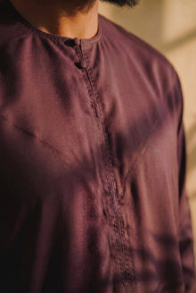 Plum Burgundy Emirati Thobe | Japanese Cotton