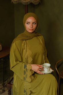 Green Lace Abaya