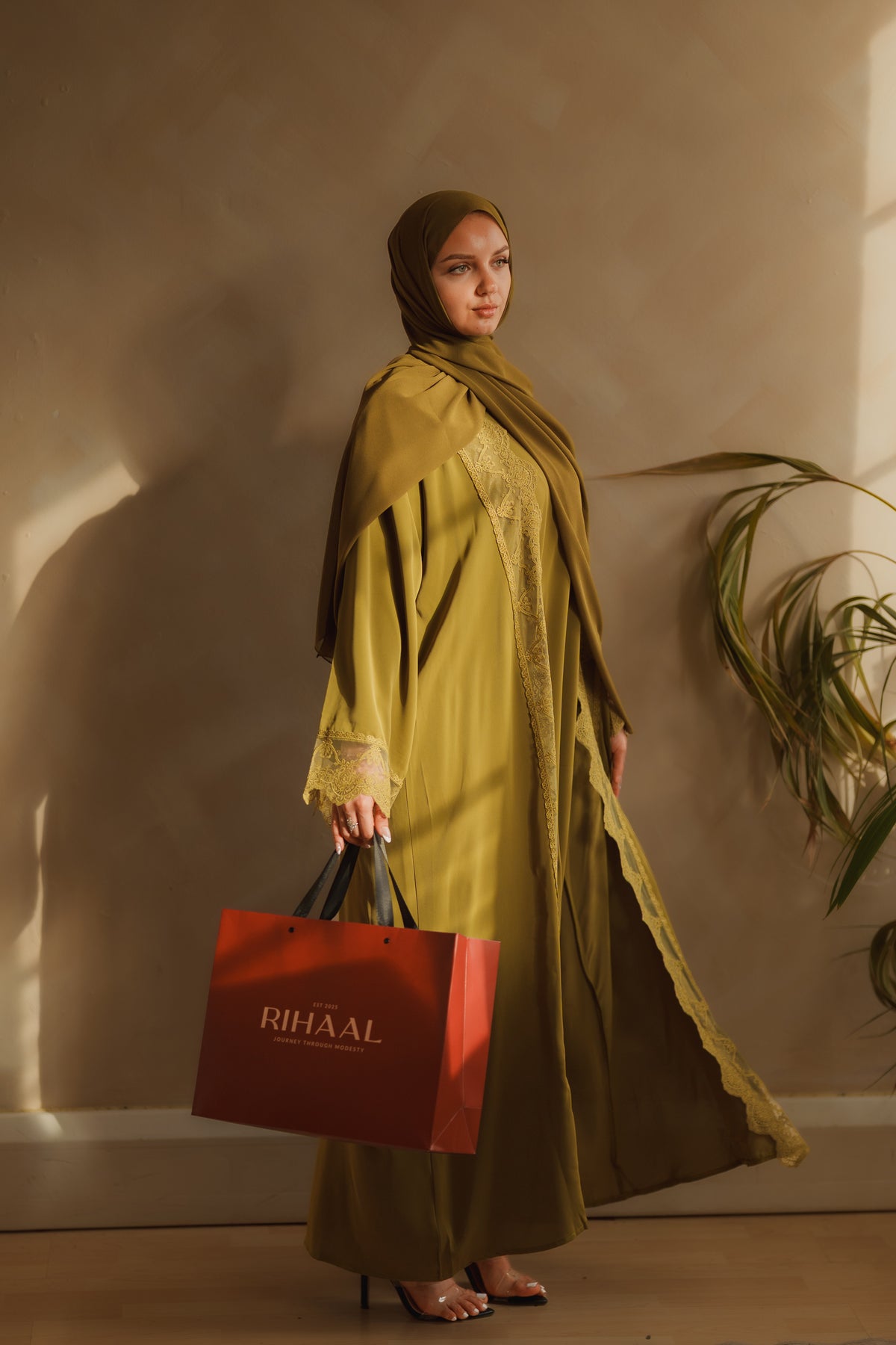 Green Lace Abaya