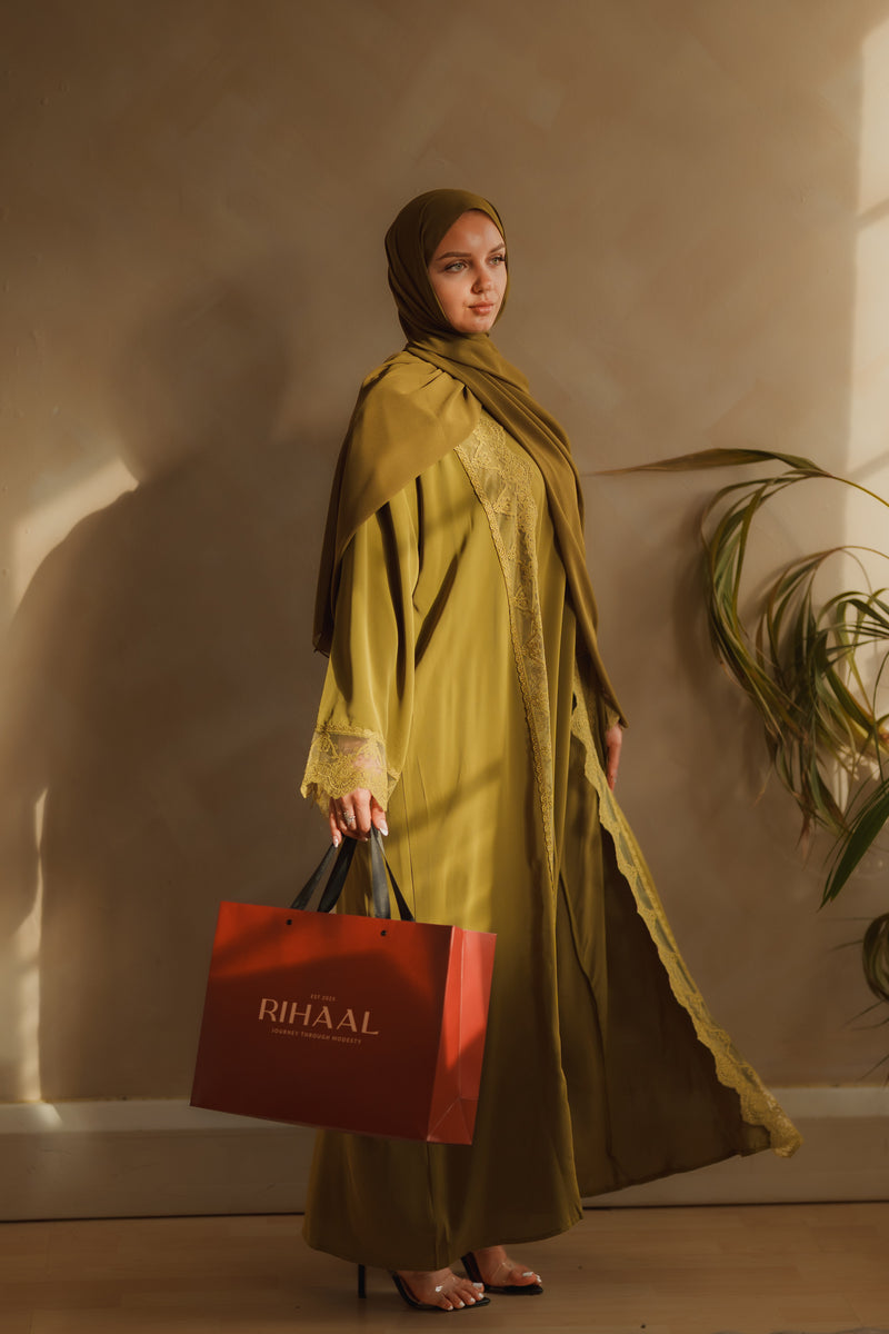Green Lace Abaya