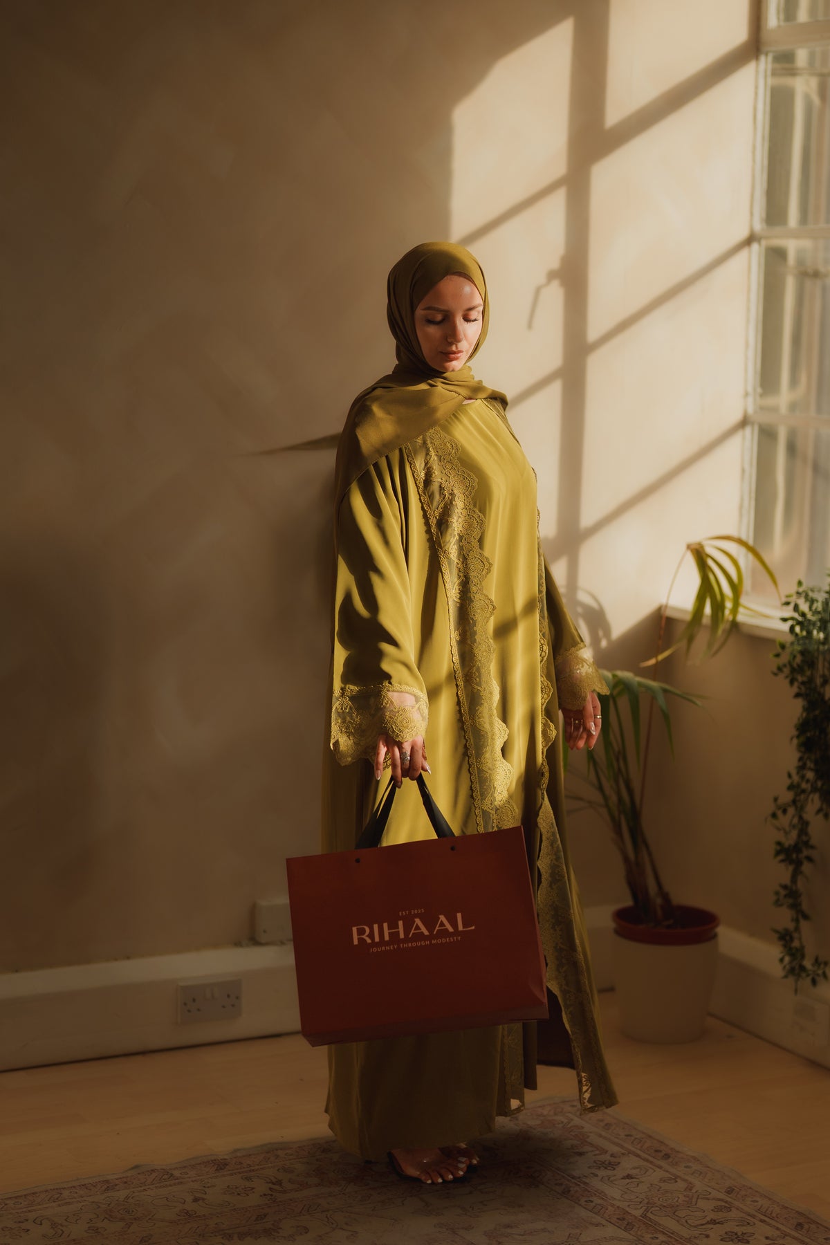 Green Lace Abaya