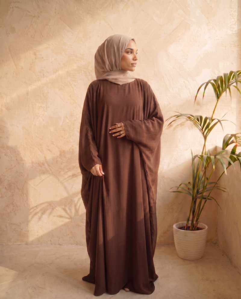 Brown Batwing Abaya