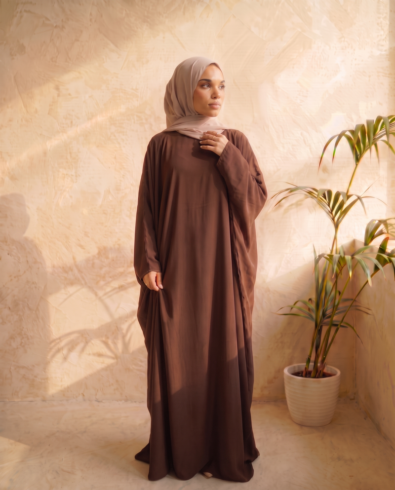 Brown Batwing Abaya