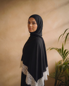 Black Lace Modal Hijab