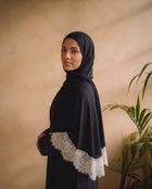 Black Lace Modal Hijab