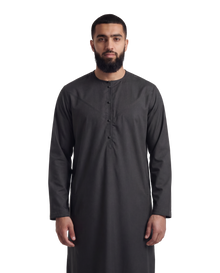 Black Emirati Thobe | Japanese Cotton