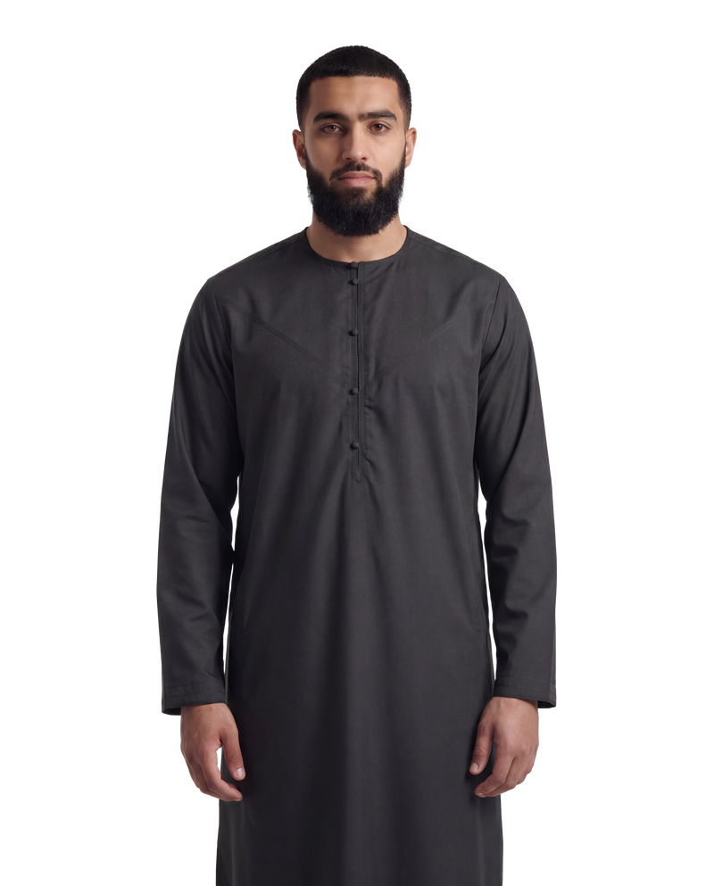 Black Emirati Thobe | Japanese Cotton