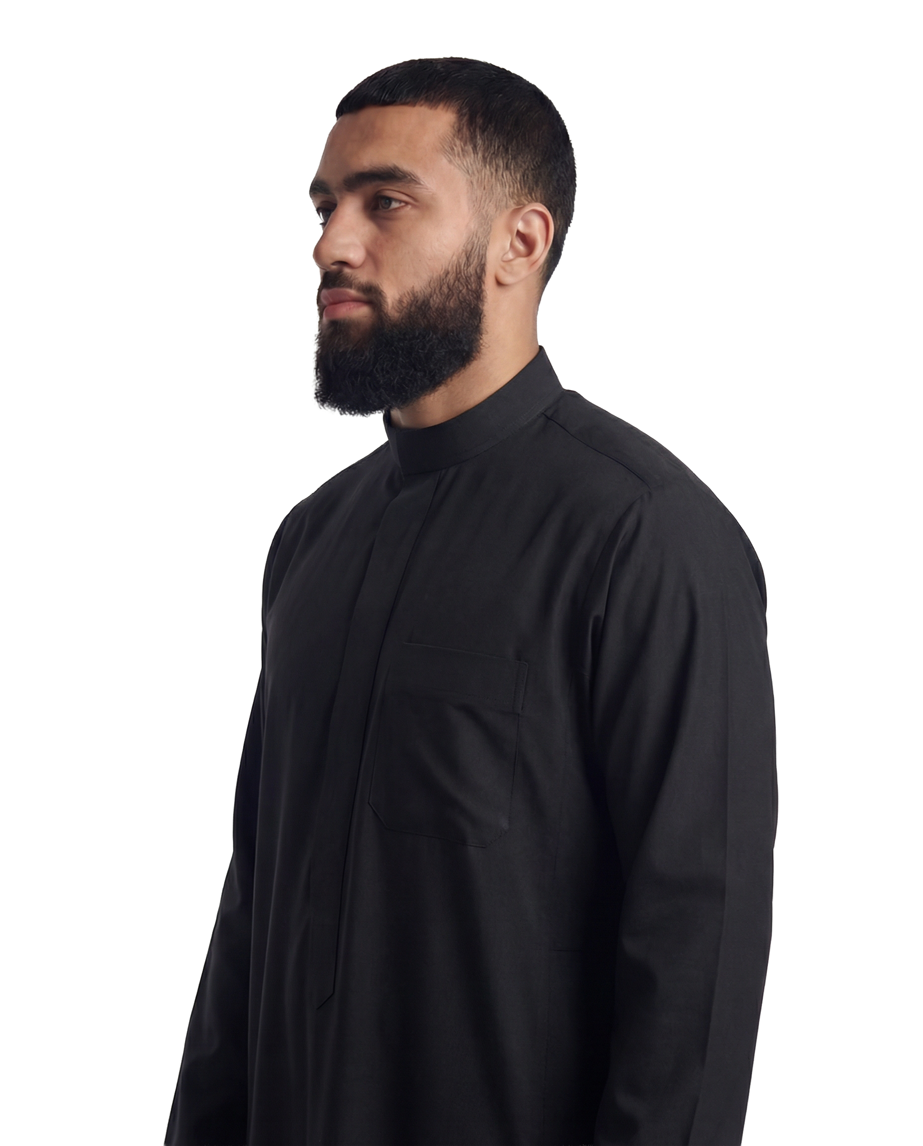 Black Kuwaiti Thobe | Japanese Cotton
