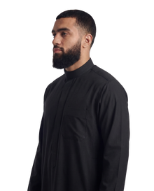 Black Kuwaiti Thobe | Japanese Cotton