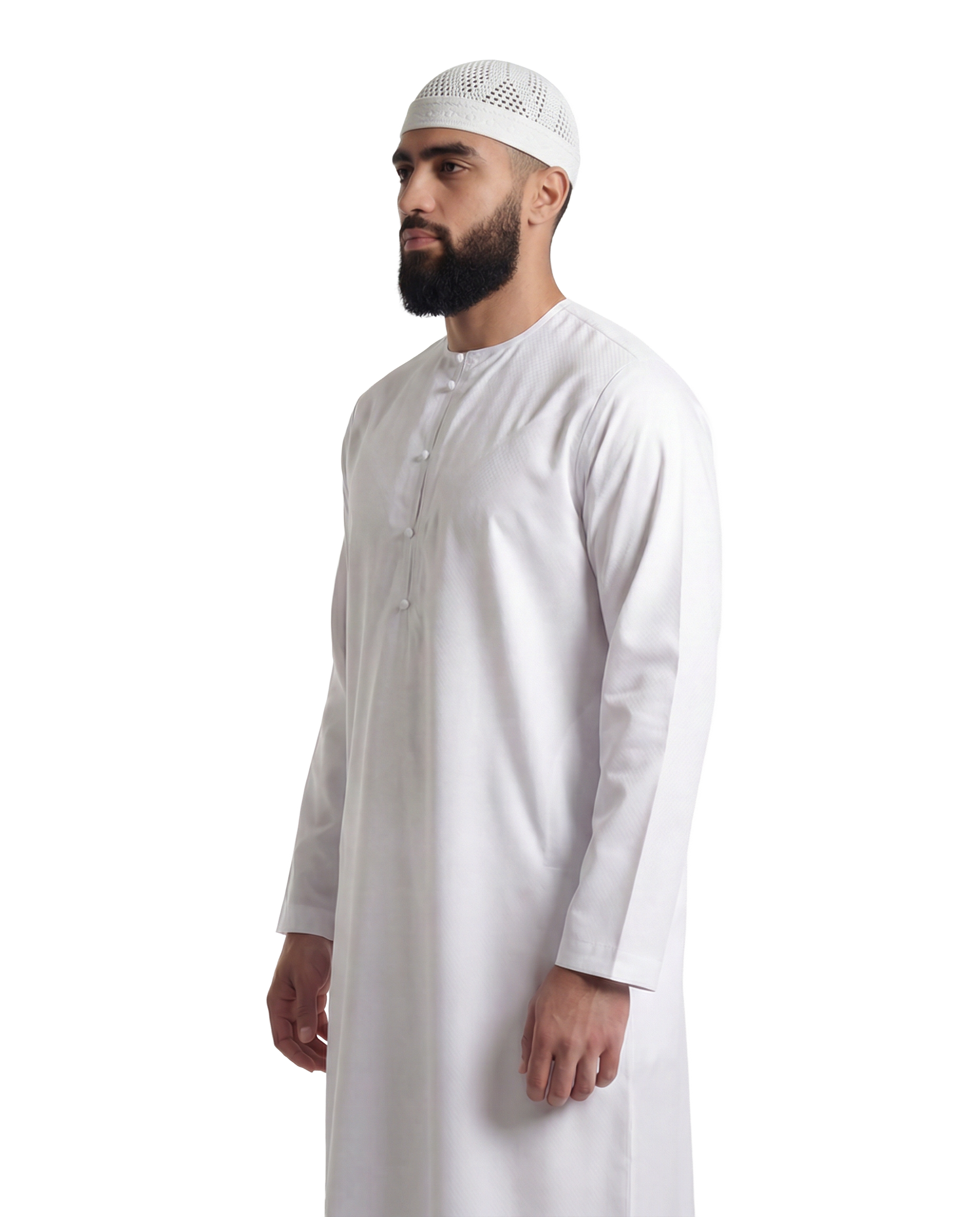 Textured White Emirati Thobe | Japanese Fabric