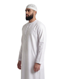 Textured White Emirati Thobe | Japanese Fabric