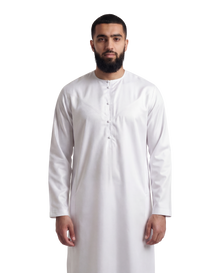 Textured White Emirati Thobe | Japanese Fabric