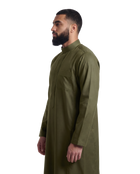 Deep Olive Kuwaiti Thobe | Japanese Cotton