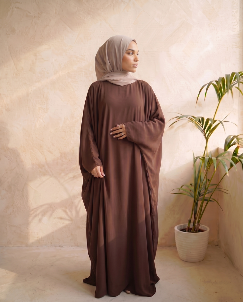 Brown Batwing Abaya