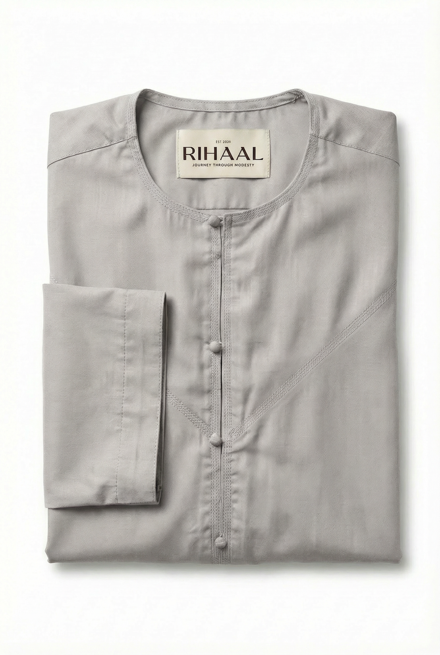 Grey Emirati Thobe | Japanese Cotton
