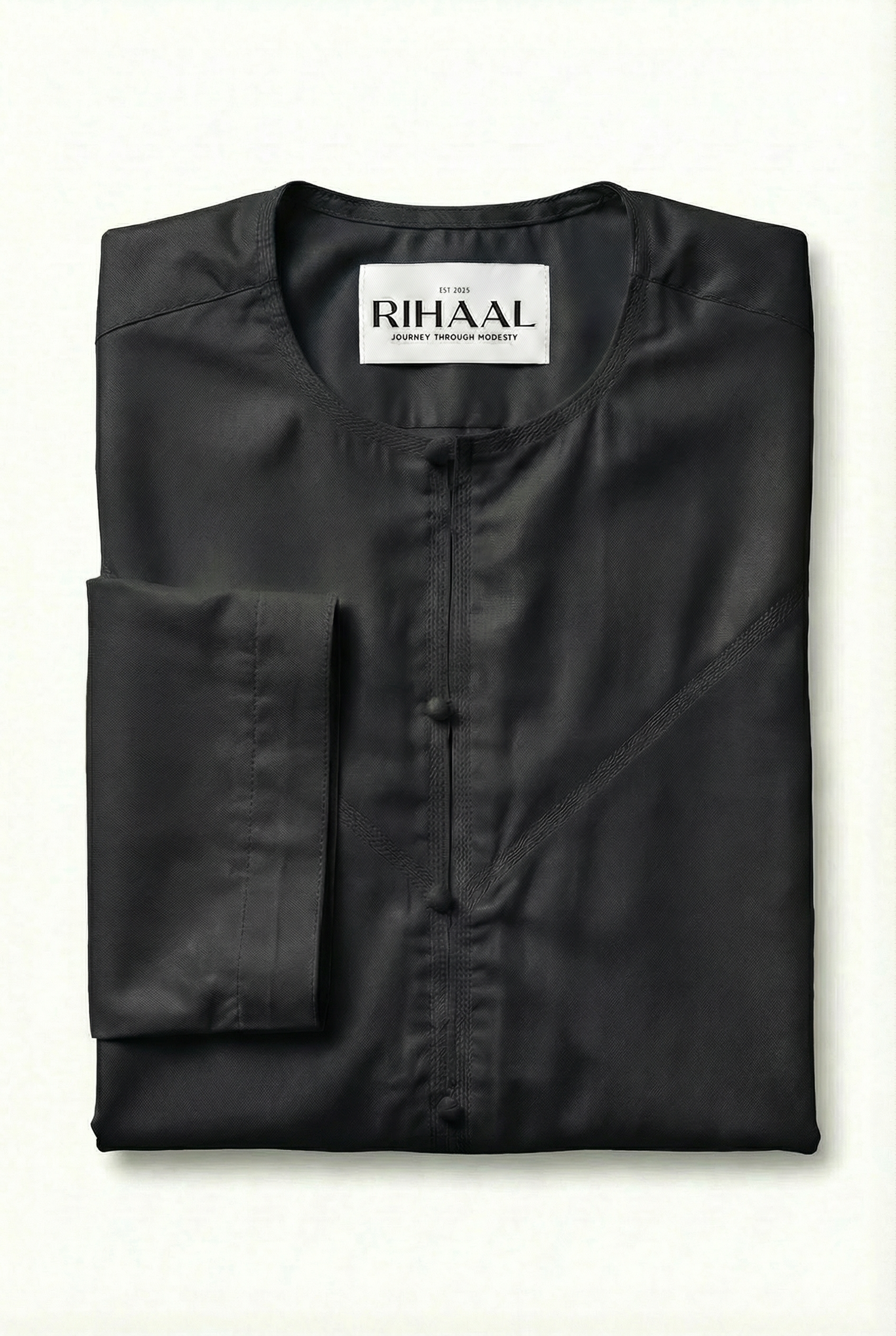 Black Emirati Thobe | Japanese Cotton