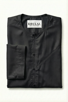Black Emirati Thobe | Japanese Cotton