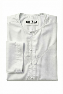Textured White Emirati Thobe | Japanese Fabric