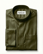 Deep Olive Kuwaiti Thobe | Japanese Cotton