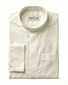 Textured Off White Kuwaiti Thobe | Japanese Fabric