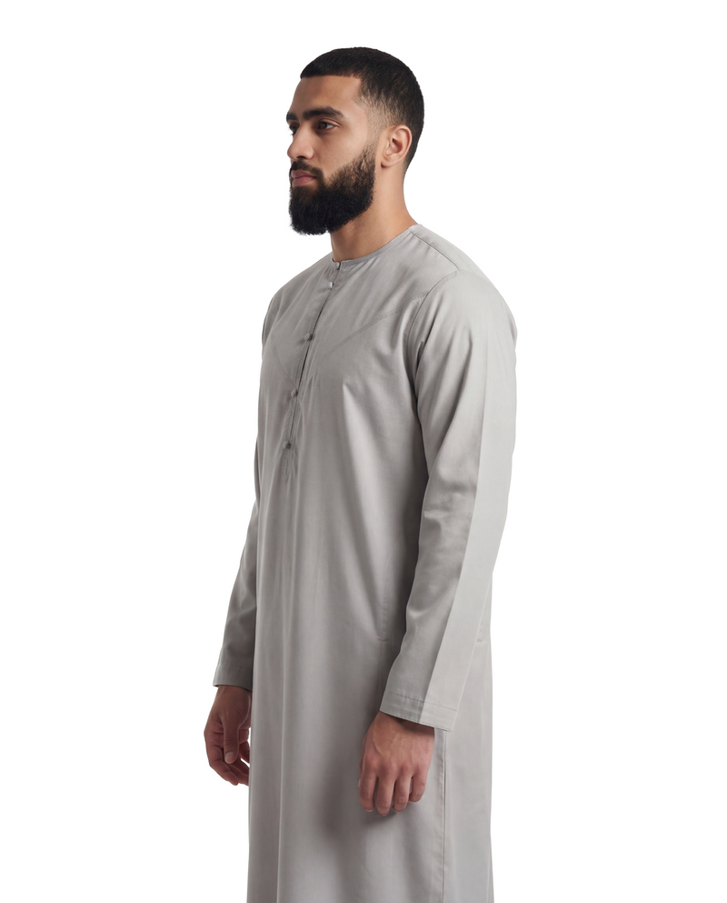 Grey Emirati Thobe | Japanese Cotton