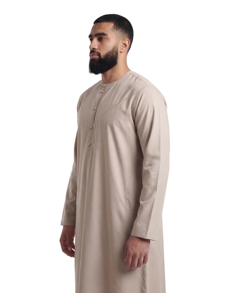 Clay Beige Emirati Thobe | Japanese Cotton