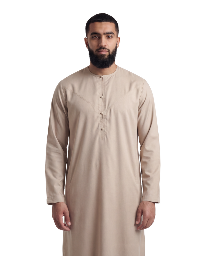 Clay Beige Emirati Thobe | Japanese Cotton