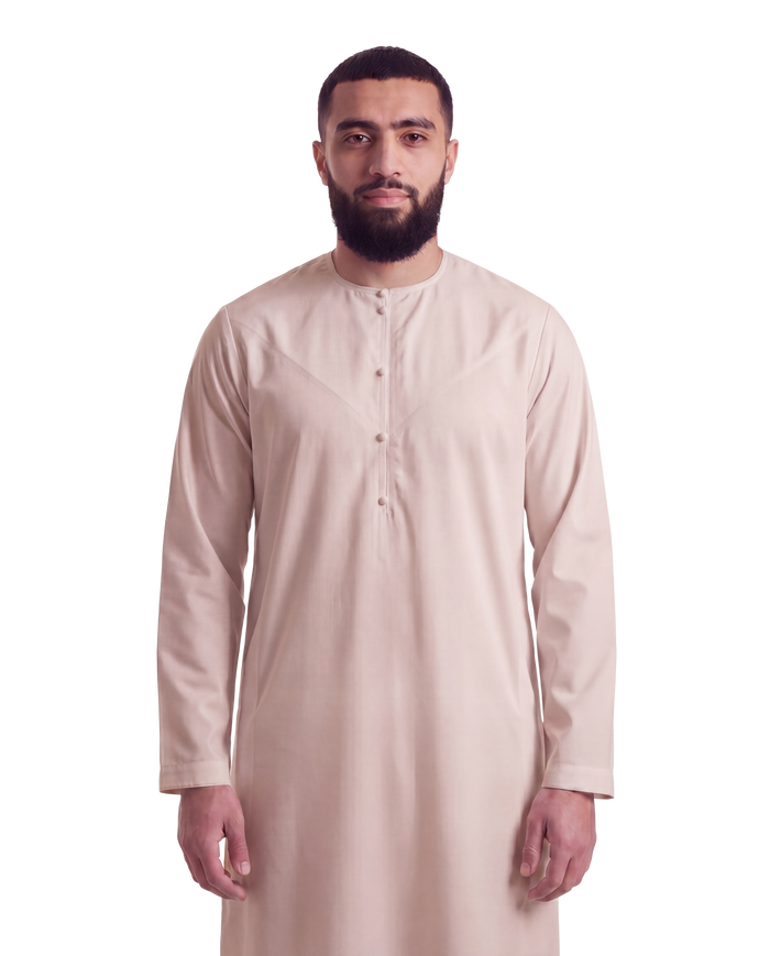 Clay Beige Emirati Thobe | Japanese Cotton