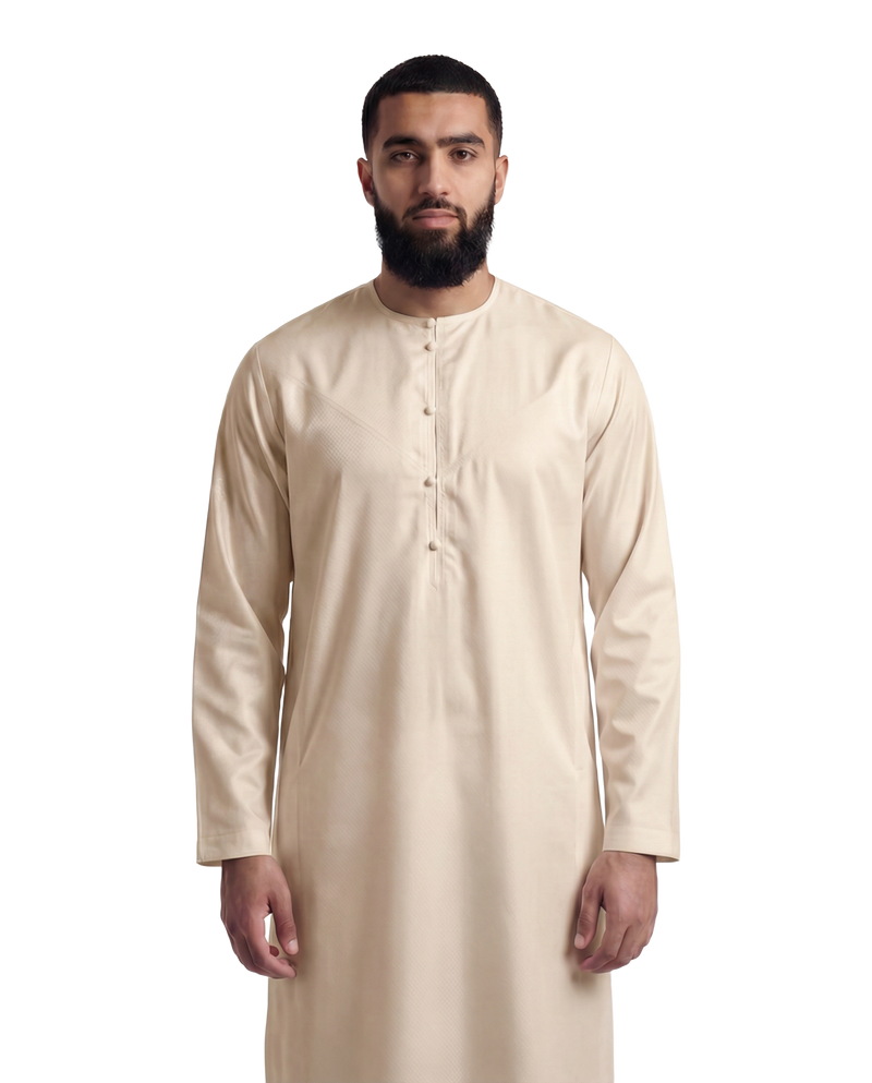 Sand Beige Emirati Thobe | Japanese Cotton