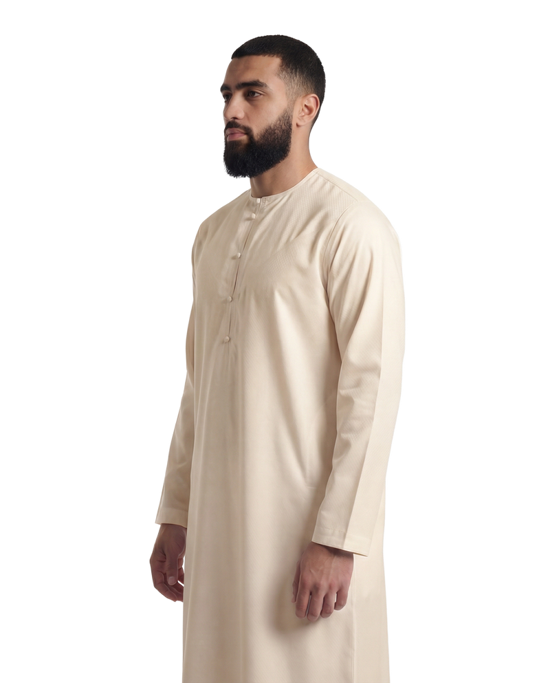 Sand Beige Emirati Thobe | Japanese Cotton