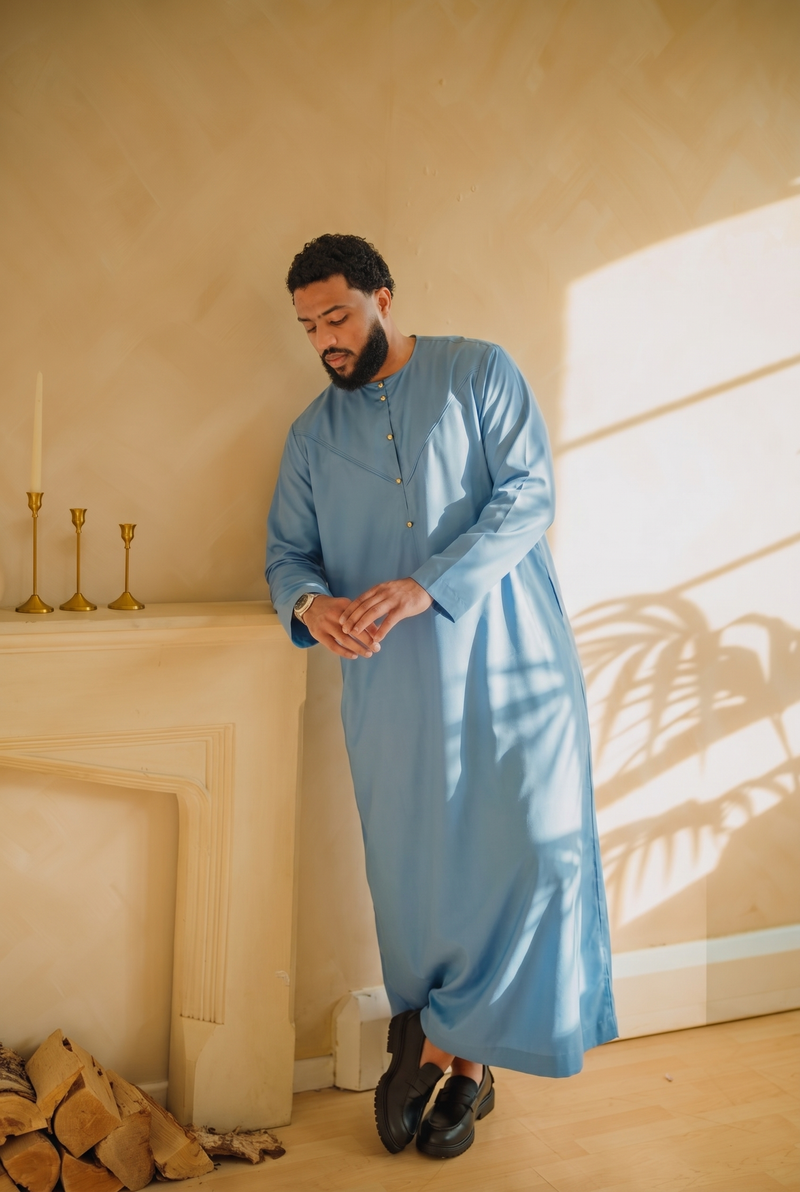 Teal Emirati Thobe | Japanese Fabric