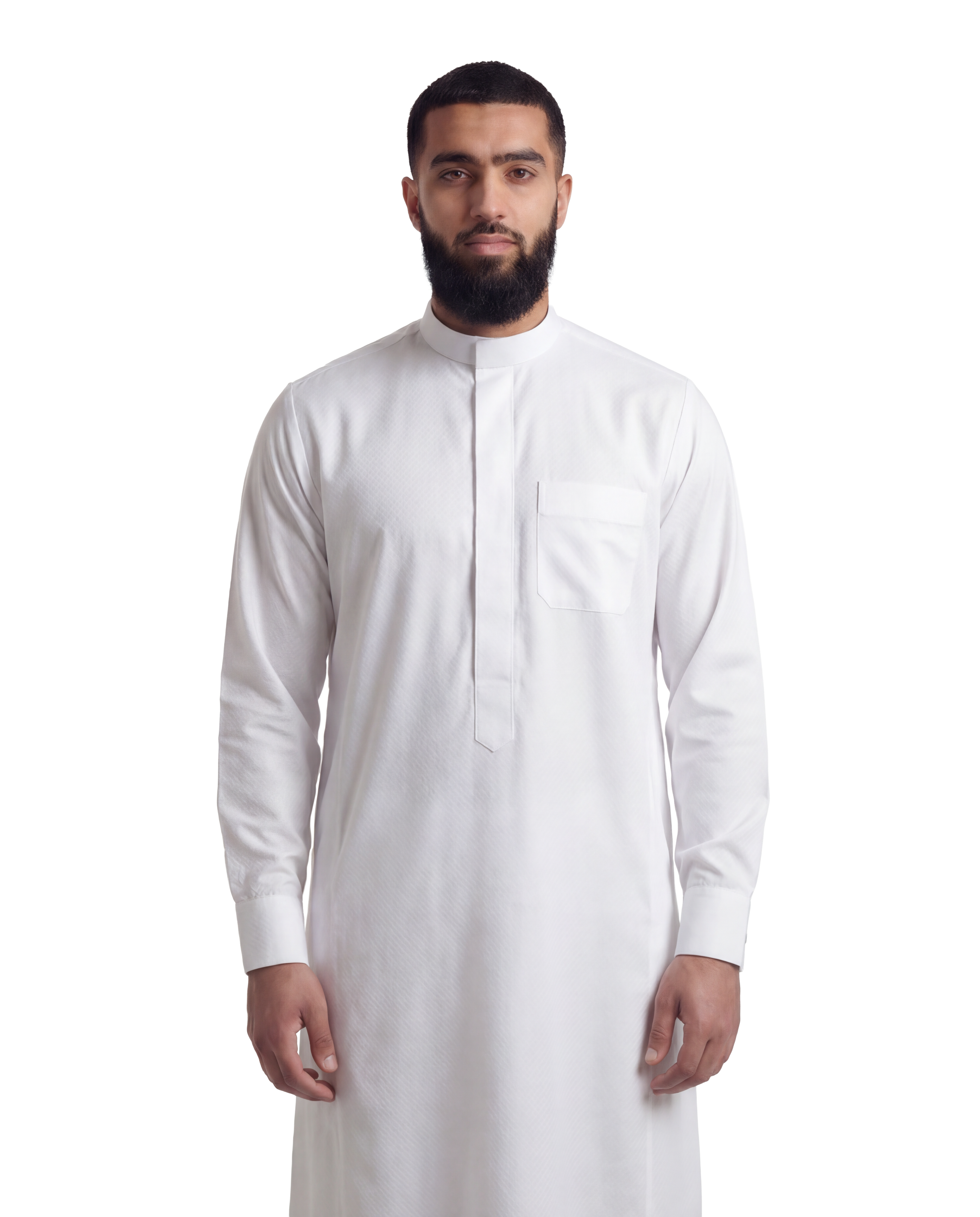 Textured White Kuwaiti Thobe | Japanese Fabric