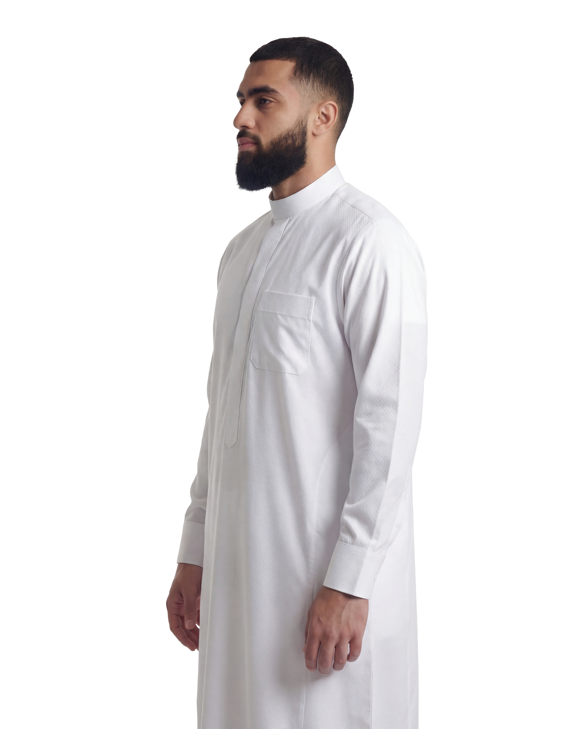 Textured White Kuwaiti Thobe | Japanese Fabric
