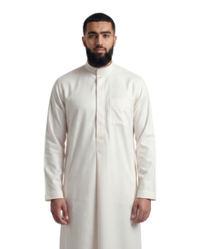 Textured Off White Kuwaiti Thobe | Japanese Fabric